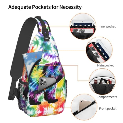 Mochila cruzada deportiva unisex negra MyPiky miniatura 4