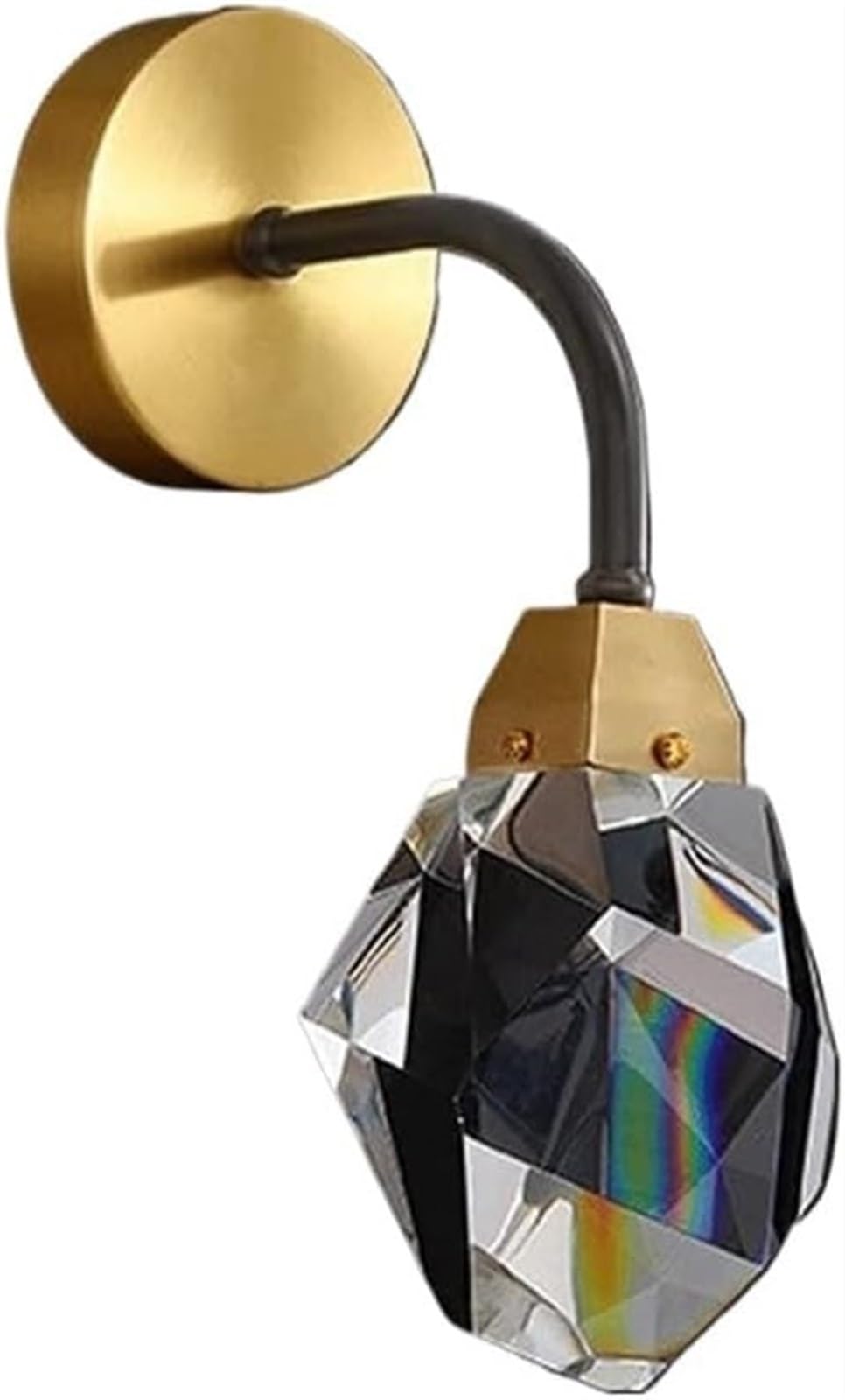 HPTHLY Wall Lighting Fixtures Crystal Brass Wall Sconces Luxury Gold Bedroom Bedside Wall Light Indoor Wall Mounted Lighting Fixture For Living Room Mirror Vanity Lam(Black)