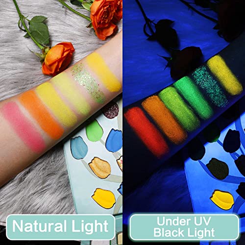 Charmcode 65 Colors Eyeshadow Makeup Palette, Neon Shimmer Matte Glitter Eye Shadow Powder Highly Pigmented Gift Set Make Up Pallet (65 Color Flower Eyeshadow Palette) #TOP2