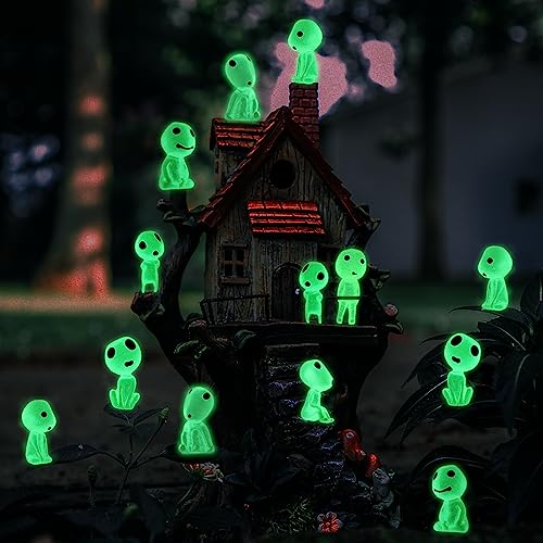 Popker 20Pcs Fairy Garden Accessories Outdoor Miniature Decor Glow In The Dark Tree Elves Luminous Ghost For Micro Landscape Gnomes Decoration Patio Lawn Yard Pot Kit #TOP2