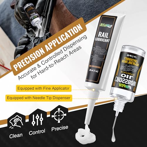 Crossbow Rail Lube & Oil Set with Precision Applicator, 1 oz Crossbow Rail Lubricant and 1 oz Cross Bow Lube for Reduced Friction and Smooth Cross Bow Operation - Thumbnail 5