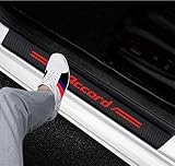 GEERUI 4PCS Threshold Protection Sticker Reflective Carbon Fiber Sticker Decorative Door Entry Guard...