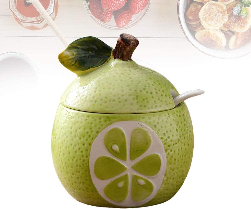 Barattoli per spezie, contenitori da Cucina, Barattolo per condimenti in Vetro, Barattolo per spezie, zuccheriera in Ceramica a Forma di Frutta, saliera, Barattolo per co