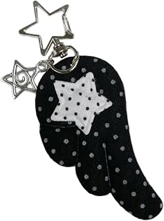 Trendy Dot Angel Keyring with Rhinestones | Fashion Accessory with Rhinestones Detail in Color for Handbags Backpacks and Personalize Styles