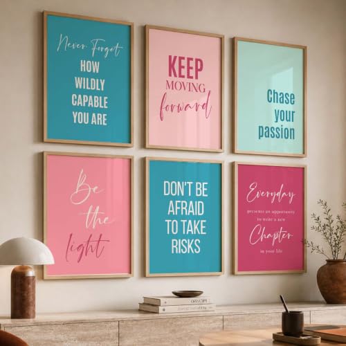 Image of kotart - Quotes Frames for Wall Decor - Motivational Photo Frame for Wall Decoration - Quotes Poster with Frame for Room and Office - Set of 6 (J)