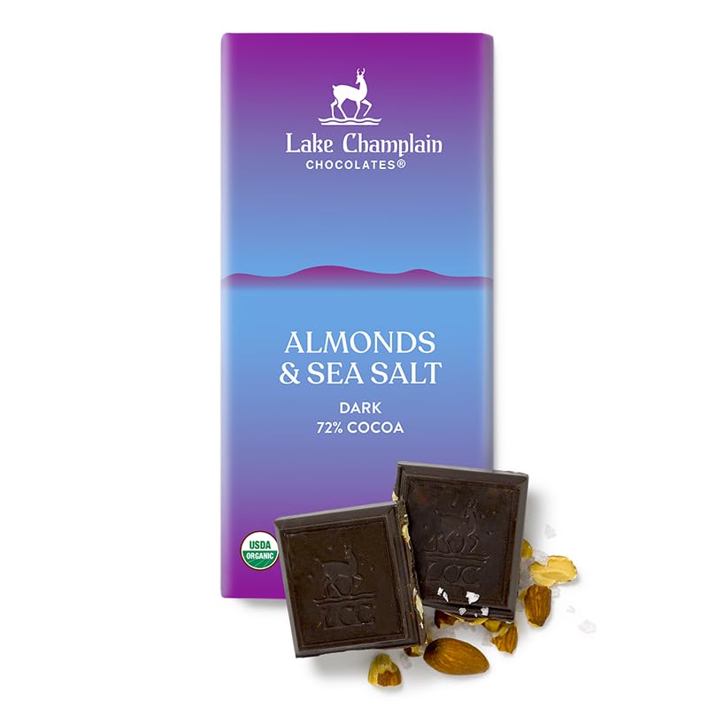 Lake Champlain Chocolates 12 Pack Bar, Chocolate Almonds and Sea Salt, 3 Ounce