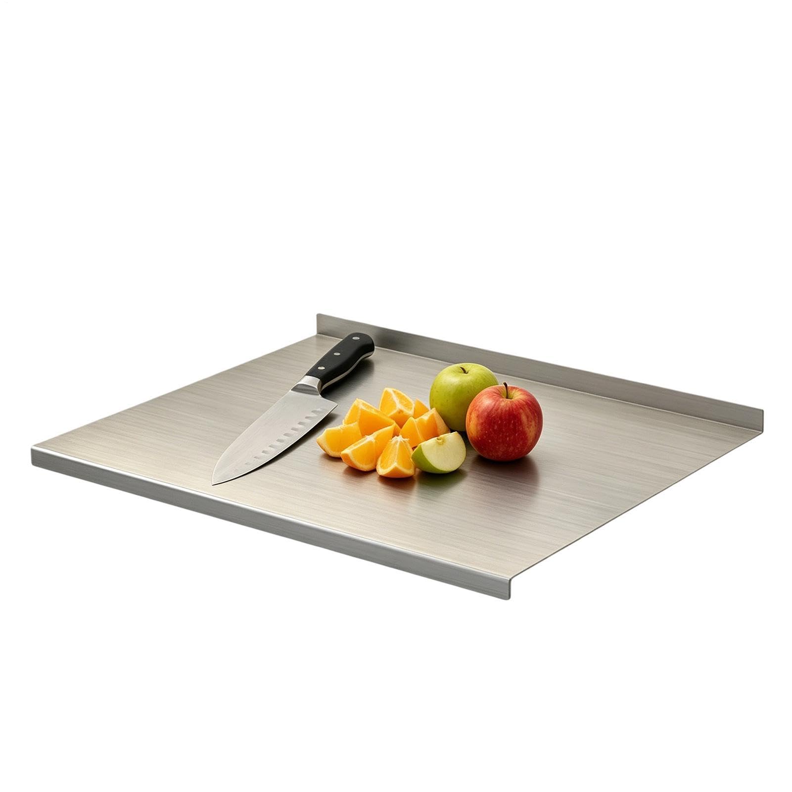 Planche à viande de qualité alimentaire en métal durable avec rebord pour plan de travail