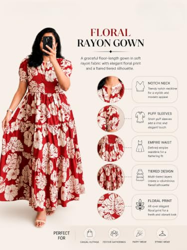 FASHDHUN red rayon dress – image 5
