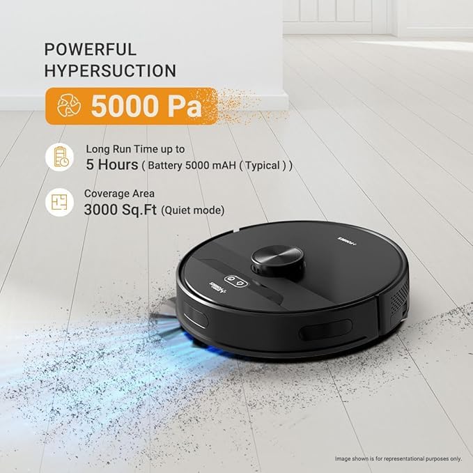 Image of Robot Vacuum Cleaner, Auto Dust Disposal, 4L Bag, 65 Days Hands-Free Cleaning, Black (SMART Clean NUO)