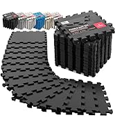 Gym Flooring Set - Interlocking EVA Soft Foam Floor Mat, 18 Pieces Puzzle Rubber Tiles Protective...