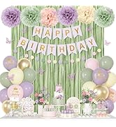 Pastel Purple Balloons Garland Arch Kit, Different Sizes Sage Green Pink Latex Confetti Balloon
