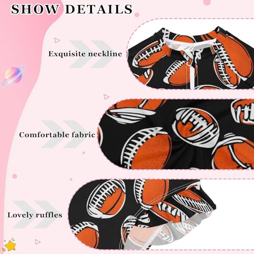 CHIFIGNO Football Black Rash Guard One Piece Swimsuit Girls Quick Dry Beach Swimwear 3T4