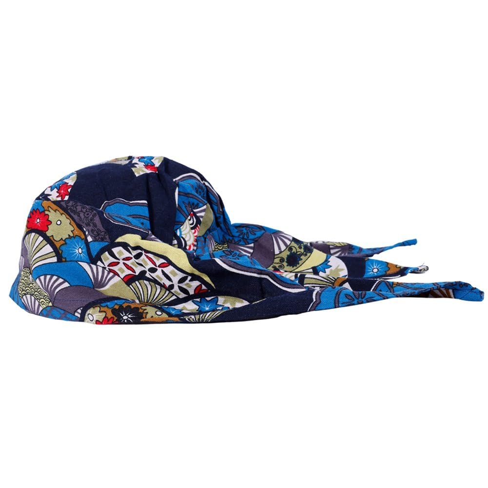 Fituenly Japanese Style Chef Headscarf, Restaurant Kitchen Headwear Comfortable Cook Cap Hat for Chef