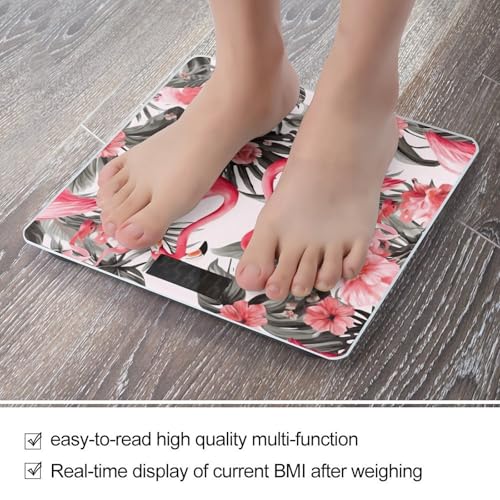 Báscula Digital de Vidrio Templado Impresa Floral Flamingo miniatura 5