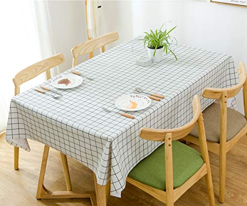 Chizoya Table Cloth Wipe Clean Tablecloth Wipeable Pvc Waterproof Rectangular Table Cover Plastic Table Protecter For Kitchen Outdoor (54X72 Inch, Plaid) #TOP1