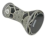 Darbuka Doumbek Drum Tabla 17/44.5 cm Intarsien Perlmutt mit Gratis Tasche (Black Galaxy)