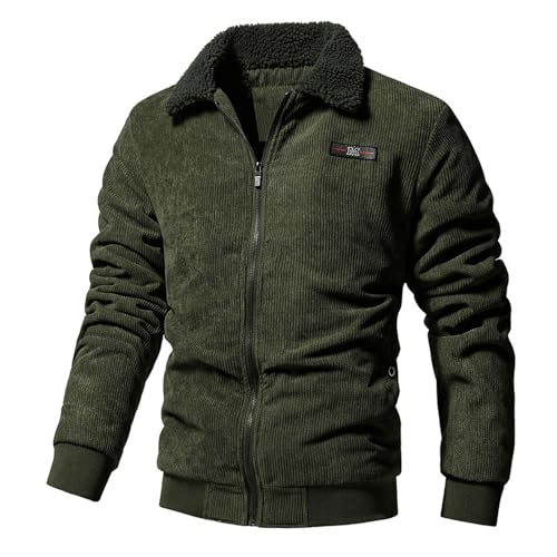 Veste d'hiver chaude en polaire Sherpa pour homme style vintage décontracté