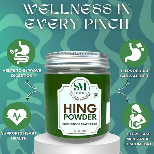 Image of SM FOODS Hing Powder 100g (Pack of 1) | Compounded Hing | Strong Aroma | Perfect for Everyday Cooking, Tadka & Digestion Support