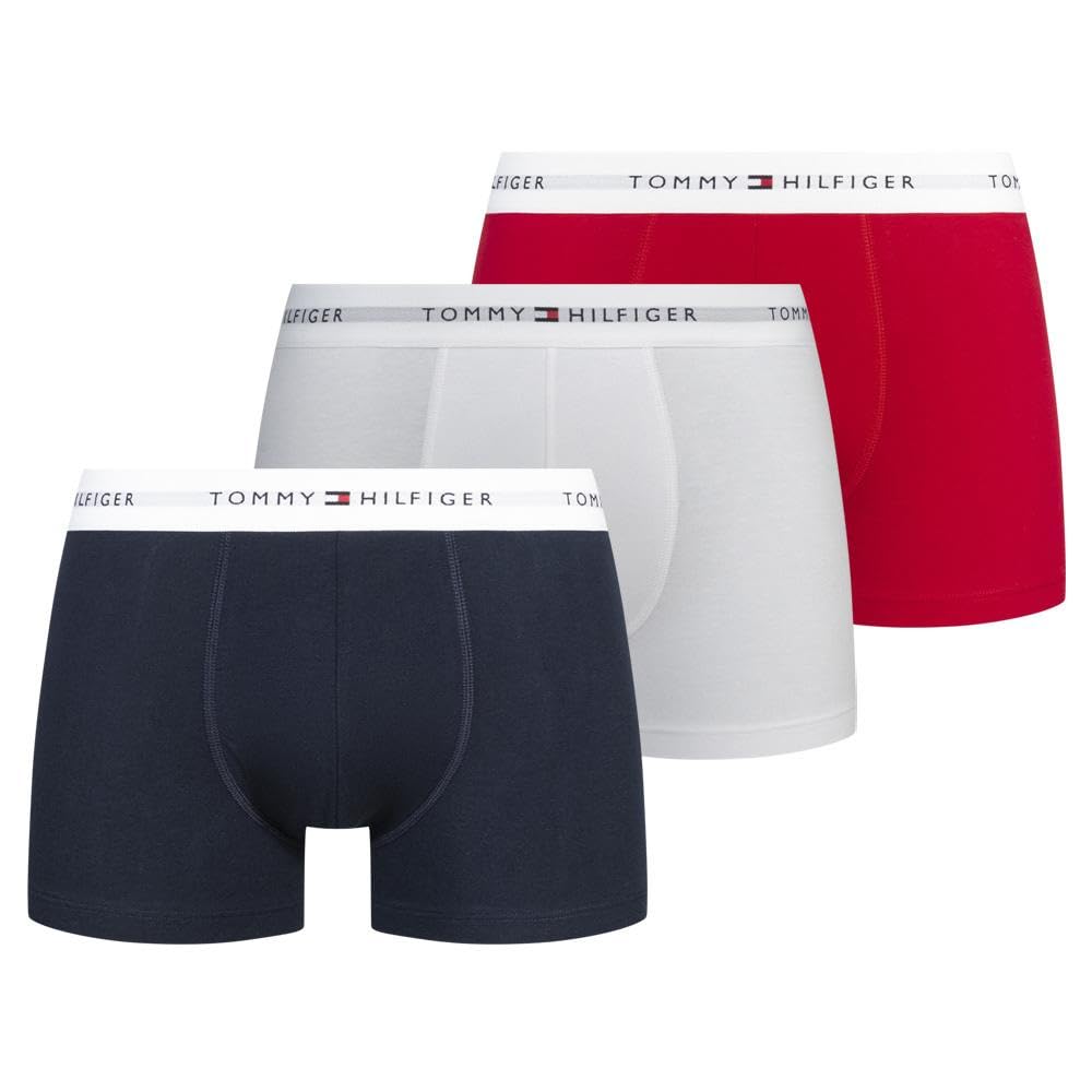 Tommy Hilfiger Men's 3P Trunk UM0UM03889 Trunk, Multi (Primary Red/White/Desert Sky), S