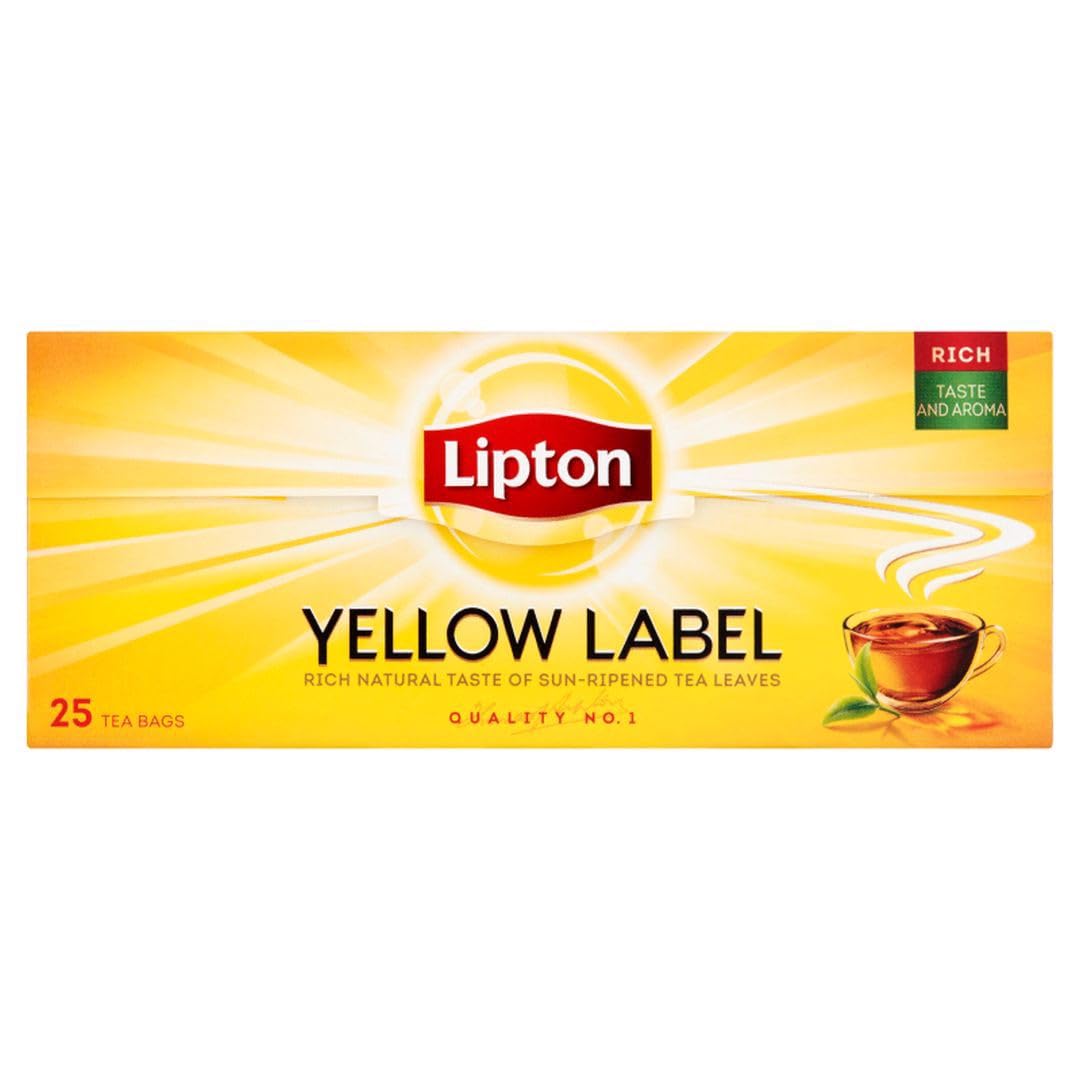 Yellow Label Black Tea 100 Tea Bags per Box (Pack of 4, Total 400 Tea Bags)