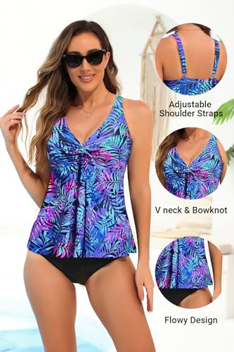 Image of Yonique Women's Flowy Tankini Top - Modest Swim Top with Loose Fit, No Bottom