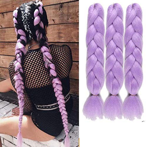 Evild Crochet Jumbo Braiding Synthetic Box Twist Braids Hair Extensions Kanekalon Twist Braiding Hair for Women and Girls(Pack of 3) (A36)