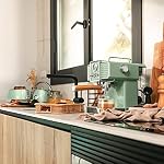 Cecotec Express-Kaffeemaschine Power Espresso 20 Tradizionale Light Green, 1350 W, Espresso und Cappuccino, 20 Bar und Thermoblock, Dampfdüse, Manometer, Vintage-Design, 1,5 Liter Kapazität – Bild 4