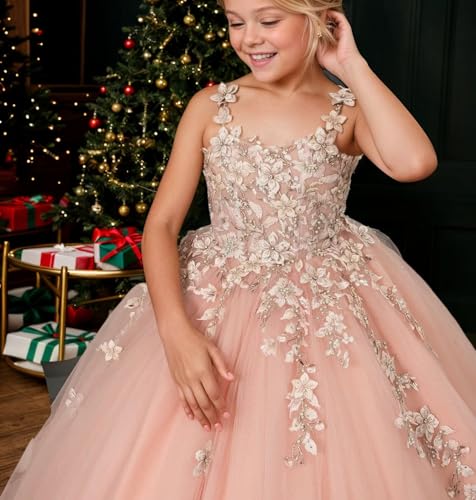 Flower Girl Dresses for Wedding Floral Tulle First Communion Dresses Princess Birthday Ball Gowns for Teens3