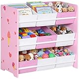 ZONEKIZ Estantería Infantil con 9 Cajas de Tela no Tejida Extraíbles...
