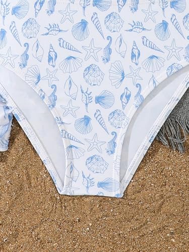 Image of COZYEASE Girls' 3 Piece Set Floral Print Bikini Swimsuit with Drawstring Beach Skirt Cute Ruched Bathing Suit