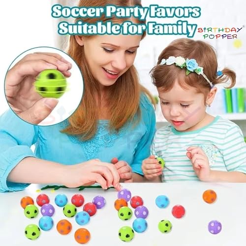 Image of Birthday Popper 15 Pcs Mini Colorful Football Style Balls as Birthday Return Gifts | Multicolor 4.5cm Soccer Ball, School Rewards & Festival Gifting | Compact Size Fun Balls for Boys & Girls
