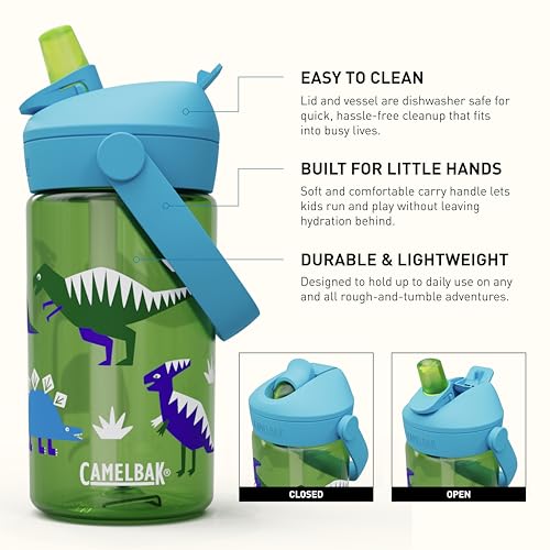 CAMELBAK – Kinder-Wasserflasche – Tritan Renew, auslaufsicher, BPA-frei, Flip-Strohhalm – ideal für Schule & Reisen – 400ml