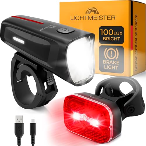 Bike Lights 100 Lux - 2000 mAh Battery - with