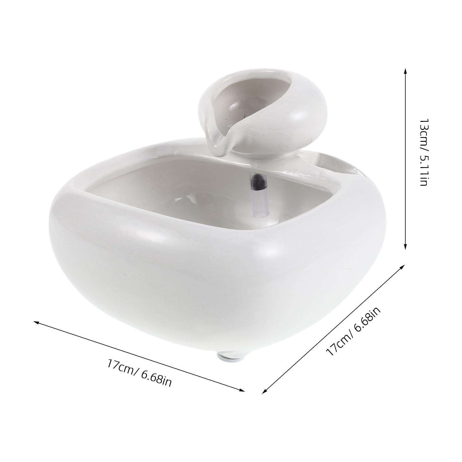 ULTECHNOVO Décoration Aquarium Blanc en Céramique Circulation d'eau pour Poissons et Plantes, Améliore L'air Frais sur Bureau ou Rebord de Fenêtre