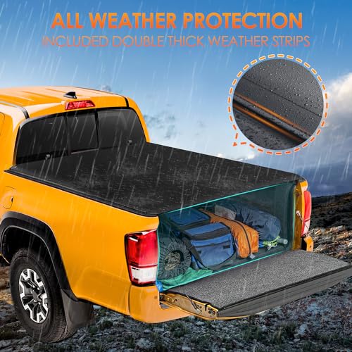Image of Nilight Soft Roll Up Tonneau Cover for Toyota Tacoma 2016-2023 6ft Bed