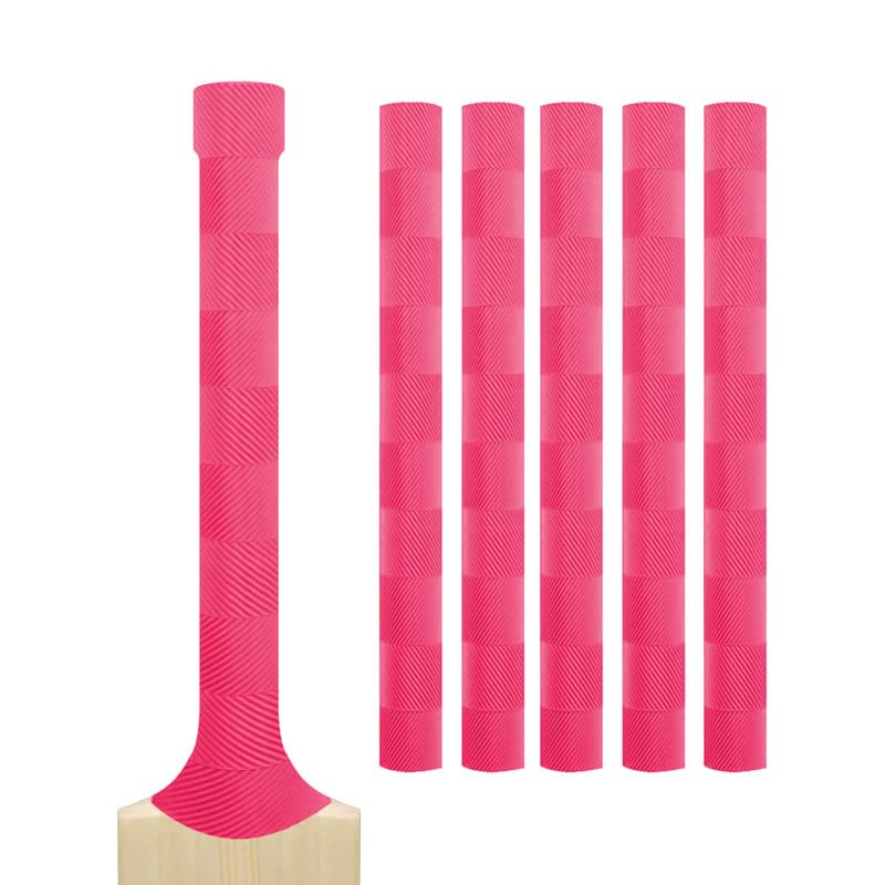 Cricket Bat Grips โ Premium Rubber Cricket Bat Grip Tape for Maximum Hold & Shock Absorption (1, Pink, Chevron)