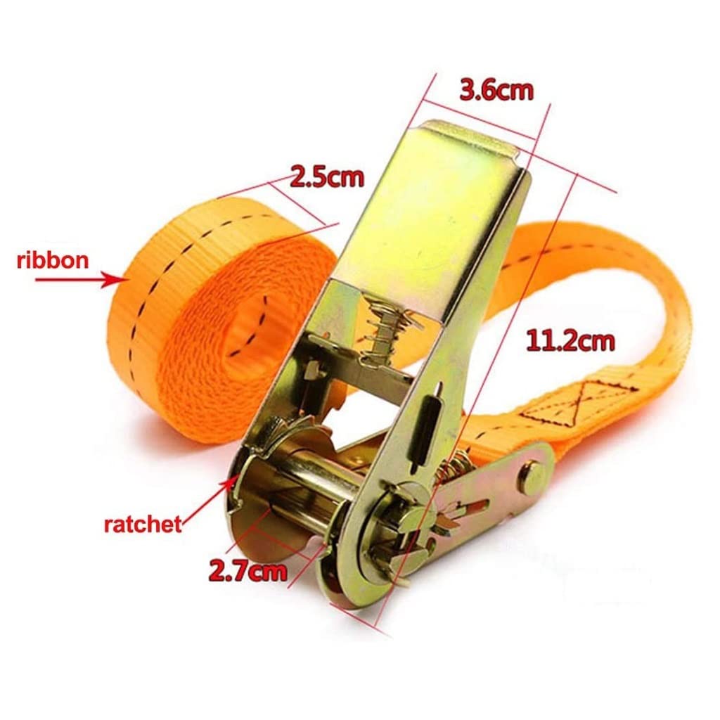 Cinghie a cricchetto per impieghi gravosi, cinghie di ancoraggio a cricchetto 1 IN Wide Pull 800kg 4 set Cinghie di tensionamento resistenti all'usura Cinghie di ancoraggio per trasporto in bundle d