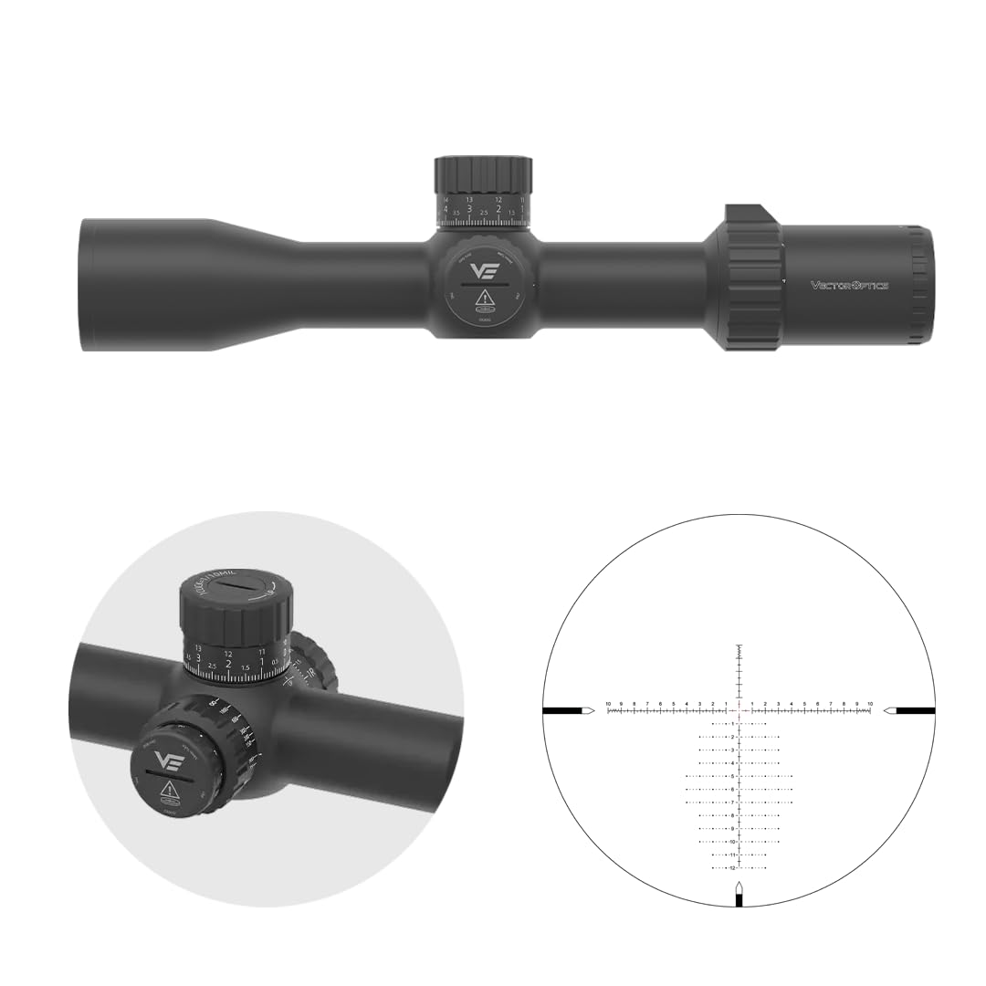 Vector Optics SCFF-79 Tauron 4-16x44 HD MIL FFP Lunette de visée pour le sport, l'airsoft et la chasse, fusil à air comprimé, visière cible, lunette de visée de fusil, Rifle Scope, nombreux