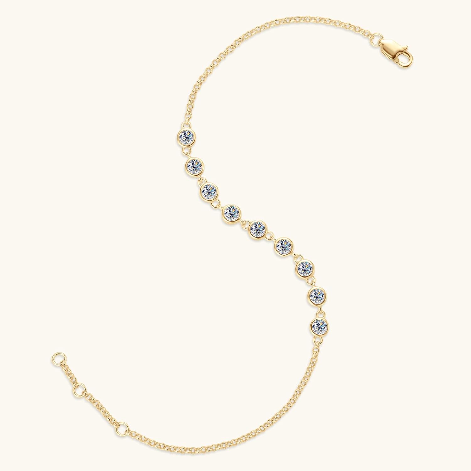 Moissanite Link Bracelet 0.9cttw D Color VVS1 925 Sterling Silver Delicate Precious Stylish Bracelet for Women Mom Birthday Gifts - Image 5