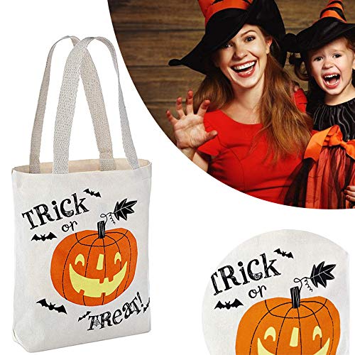 Valigrate Halloween Pumpkin Tote Bag Trick or Treat Pumpkin Reusable Canvas Bag Cartoon Grocery Portable Shopping Cotton Bag Custom