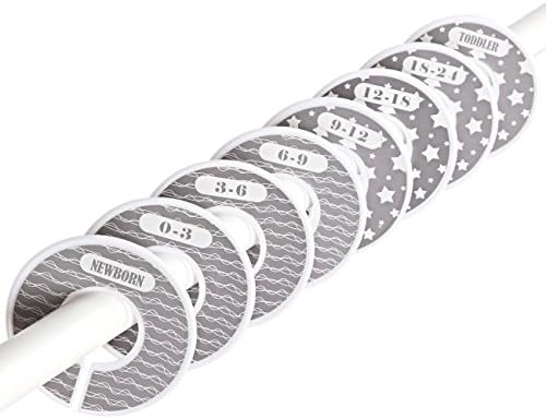 ilauke Set of 8 Baby Wardrobe Dividers Round Plastic Nursery Closet Dividers to Organise Baby's Clothes