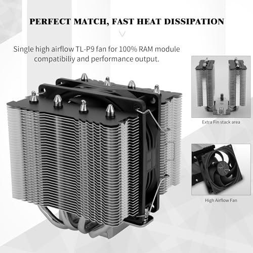 Thermalright Peerless Assassin 90 SE CPU Air Cooler, 4 Heat Pipes, Dual Towers Single PWM Fan, 110mm High CPU Cooling Fan,for AMD:AM4/AM5/Intel LGA1851/1700/1150/1151/1200(PA90SE) - Image 4