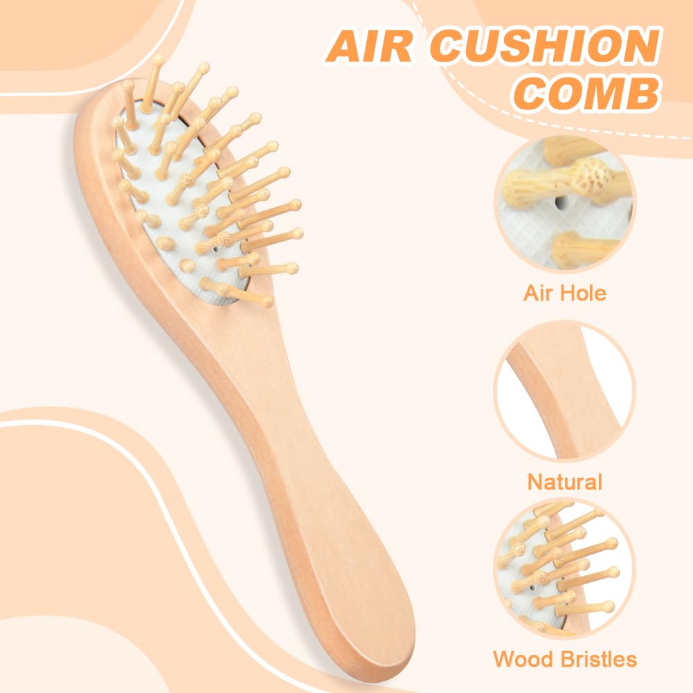 Aolso Brosse Cheveux Bebe Brosse, 3pcs Cheveux Poils de Chèvre doux Premium Brosse à bébé en Bois, Garçons et filles, Brosse cheveux bebe pour enfant et nouveau-né, Baby Shower Cadeau