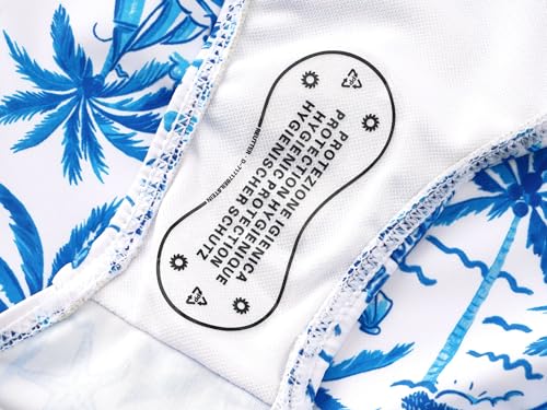 Image of Girls One Piece Swimsuits Adjustable Double Strap for Kids Palm Tree Print Toddler Bathing Suit Size 2T-10