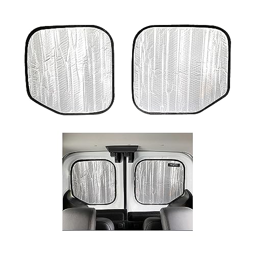 Rear Tailgate Window Sunshade (2pcs) Custom Fit for 2014 2015 2016 2017 2018 2019 2020 2021 2022 2023 Ford Transit Connect Passenger Wagon Cargo Minivan, UV Reflector Sun Protection