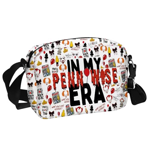 MAOFAED Horror Movie Gift, Halloween Theme Crossbody Bag, We All Float Down Here, Halloween Party Favor, Scary Movie Lovers Gifts