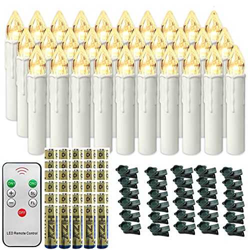 NAIZY LED Kerzen mit Fernbedienung 30 stück Warmweiß...