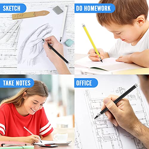 Runmeihe® 6 Ewiger Bleistift mit Radiergummi Unlimited Writing Inkless Pencils for Children Adults Students Artist Drawing Home Office School Supplies