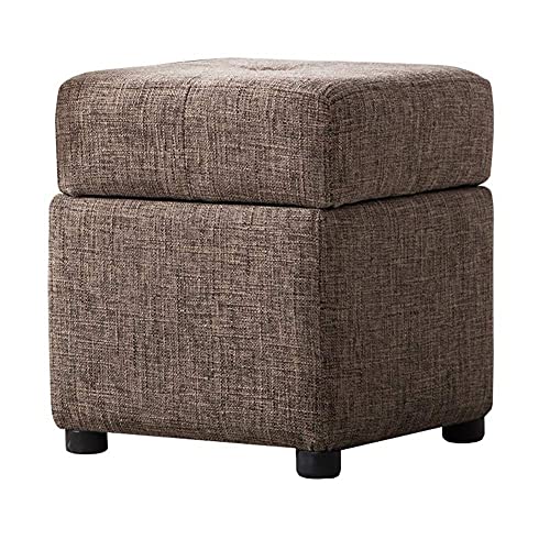 ISHEGREV Pouf Contenitore, Sgabello, poggiapiedi, Piccolo sgabelli da toeletta, Panca per Scarpe, Pouf rettangolari, poggiapiedi, bauli per Giocattoli, Imbottito, in Legno massello, Camera
