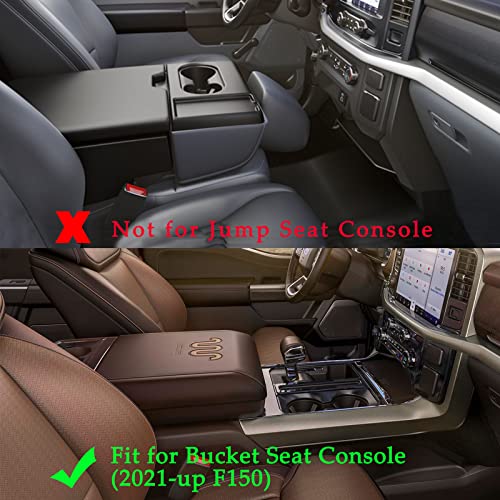 Jdmcar Center Console Organizer Compatible With Ford F150 Accessories 2023 2022 2021,Center Console Tray For F-150 Interior Accessories, Matte Black -(Full Console W/Bucket Seats Only) #TOP2